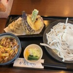 Gamushara - 肉汁うどんと天ぷら盛り合わせ