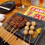 やきとり工房 希望ケ丘本店 - ハツ、レバー、うずら