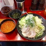 Hiroshimatsukemenhompobakudanya - 広島つけ麺（特）、刻み海苔トッピング、醤油だれ、３０辛