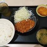 松のや - ロースかつ定食 ご飯大盛り・コロッケ