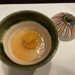 界 松本 - 蕎麦の実とフォアグラのムース　杏と甘麹味噌のソース