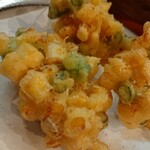 酒ト飯 ヤマダ - トウモロコシとインゲンの天婦羅