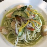 洋食喫茶かんぱーにゃ - 海老ときゅうりソースの冷製パスタセット　1400円