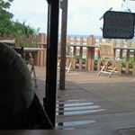 テラス席もあり、海が見える♪