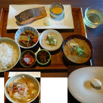 NAGANO - 鮭定食＋追加でそばアイス（500円）