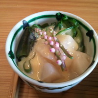 天現寺小野 - 帆立のきみ酢和え