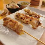 料理酒店 きび - 串焼き三本(麹もも串、きびの胸肉串、ぼんじり)