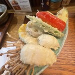 米と天ぷら 悠々 - 鱧&野菜天ぷら盛り合わせ