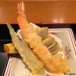 Kineya - 海老､オクラ､茄子の天ぷら