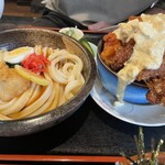 まさか - 冷やしぶっかけうどんとタルタル唐揚げ丼