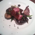開化亭 - 鴨の燻製と黒トリュフ　季節野菜添え