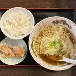 香港風中華料理　好再来 - 好再来サービス(Ａ:ワンタン麺セット(若鶏唐揚･ライス))