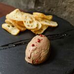 White liver pate with melba toast