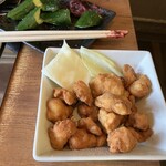 もん - 梅キュウリ、軟骨の唐揚げ