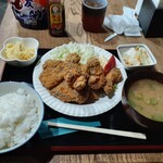 ナカガワ☆スエ食堂 - 鹿肉フライ定食1400円