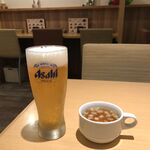 プチ グリル マルヨシ - 生ビール＆定食のスープ