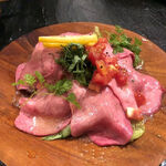 Cow tongue carpaccio