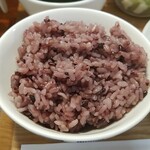 キッチン ブルー グローブ - 黒米のアップ