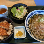 Maruoka Nihachi Soba Oomiyatei - ソースかつ丼　＋　辛味大根そば