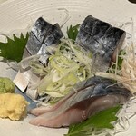 とろさば料理専門店 SABAR - 名物とろさばお造り880円。こちらは7貫ですが、ハーフは、4貫で400円