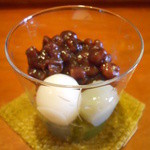 白玉入り抹茶寒天煮あずき