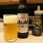 麺処 八鶏 - ビール小瓶450円