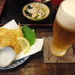ちりめん・しらす専門店 凪 - キスの天ぷらと生ビール