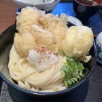 さぬきうどん　ゆう庵 - 鶏玉天ぶっかけ　1150円　大盛り➕350円