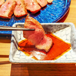 仙台牛タン&ステーキ もみじ赤坂 - ポン酢につけていただきます