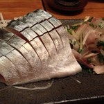 御飯 - 秋鯖と鯵のたたき