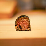 鮨 尚充 - 鮟肝、スイカ奈良漬け巻き