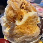 元町珈琲 - かき氷黒蜜きな粉 、練乳