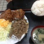 あさチャン - 2種ミックス定食1000円 唐揚げ