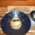 オーベルジュ はなぶさ 日光 - 【食事】玉蜀黍御飯　青海苔　日光たまり漬　自家製手打蕎麦　日光たまり醤油仕立のかえし　薬味