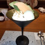 オーベルジュ はなぶさ 日光 - 【甘味】メロンパフェ はなぶさ風