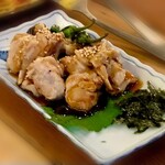 Kurafuto Biru To Sumibi Harebare - 蒸し鶏冷菜ピリ辛胡麻ダレ