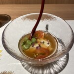 Yanagibashi Souzai Fukuda - 寄せ豆腐と夏野菜甘酢餡掛け