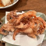 日本料理 田中 ひっつみ庵 - 生ビールセットのゲソ揚げ