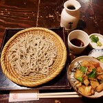 Sobabito Aki - 選べるミニ丼付き、お昼のミニ丼とお蕎麦セット1,400円（かきあげ丼とせいろそば）