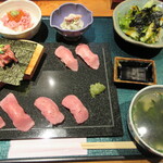 Nikuno Sushi Ichien - 【肉の寿司御膳　１３５０円】
