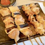 Sumibiyaki Yuuzen - ねぎ肉280円、なんこつ220円