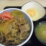 吉野家 - 牛どん＋玉子＋味噌汁