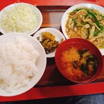 Ikoma Ken - 青椒ザーサイ肉絲定食