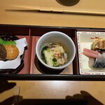 Kaisen Nihonshu Hokkori - 蟹クリームコロッケ 揚げ豆腐の桜海老磯辺餡かけ 鰆の西京味噌漬け焼き