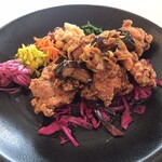 くまもと中央カントリークラブ - 揚げ鶏と茄子の甘酢ソース