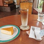 Cafe Station 木楽来 - アイスカフェオレ＆チーズケーキ