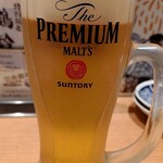 鮨・酒・肴 杉玉 - 生ビール　１杯め