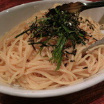 池袋ワイン倶楽部 - 明太子パスタ。麺がもっちもち！