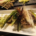 魚酔庭 - 鴨肉のつくね 盛り付けが素晴らしいでしょ！？