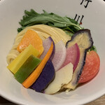 麺処 竹川 - 無添加つけ麺 有機野菜添え¥1000の麺(中を選択)